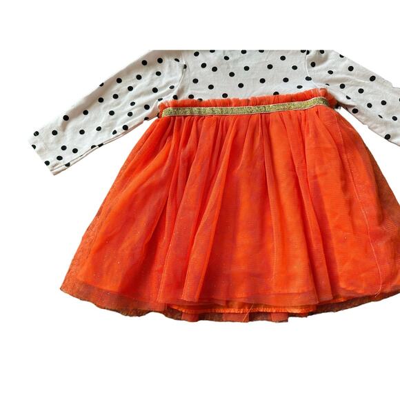 Bonnie Baby Girls 3-6M Orange Black White Halloween Themed Long Sleeve Dress - Picture 11 of 15
